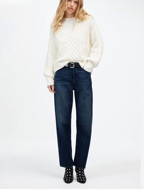 Madewell barrel-leg Dark Blue wash 25